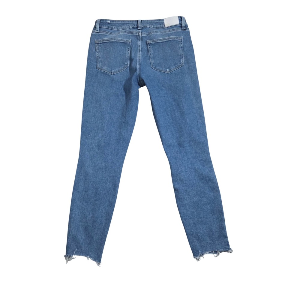 PAIGE Verdugo Ankle Skinny Jeans Blue Distressed Raw Hem Womens 29 - Picture 3 of 10